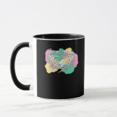 Skelet Handen Hart Met Abstract Gekleurde Backgr Mok (Links)