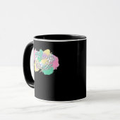 Skelet Handen Hart Met Abstract Gekleurde Backgr Mok (Voorkant links)