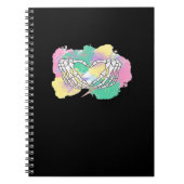 Skelet Handen Hart Met Abstract Gekleurde Backgr Notitieboek (Voorkant)