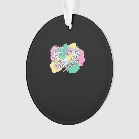 Skelet Handen Hart Met Abstract Gekleurde Backgr Ornament (voorkant)