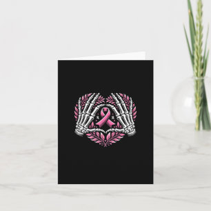 Skelet Handen Hart Roze Lint Borstkanker AWA Kaart