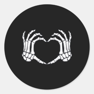 Skelet Handen Hart Teken Botten Fun Halloween Ronde Sticker