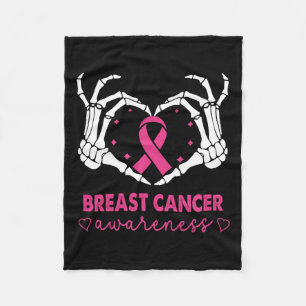 Skelet Handen Hart Teken Halloween Borstkanker Fleece Deken