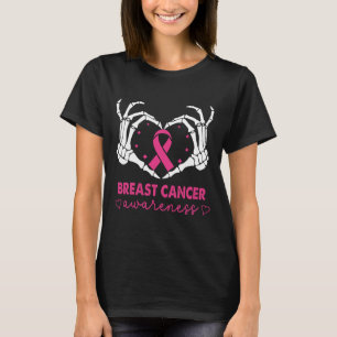 Skelet Handen Hart Teken Halloween Borstkanker T-shirt