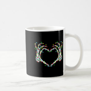 Skelet Handen Hart Teken Licht Kerst Kleding Koffiemok