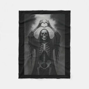 Skelet Handen Hart Teken Y Gezicht Grappig Hallowe Fleece Deken