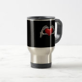 Skelet handen houden een Red Heart Design Classic Reisbeker (Voorkant rechts)