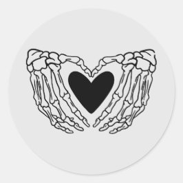 Skelet handen houden hart Sticker