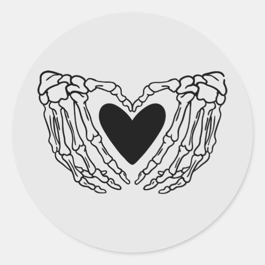 Skelet handen houden hart Sticker (Voorkant)