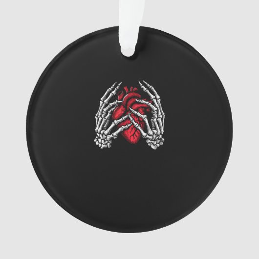 Skelet Handen Houdend Hart Halloween Kostuum Ornament (voorkant)