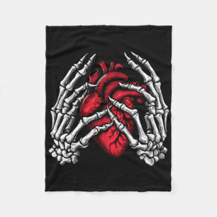 Skelet Handen Houdend Hart Halloween Kostuum Wom Fleece Deken