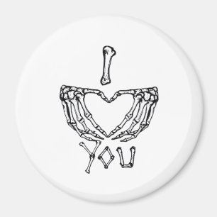 Skelet handen maken een hart magneet