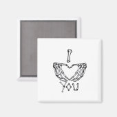 Skelet handen maken een hart magneet (Voorkant / Achterkant)