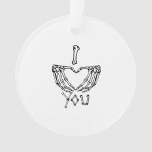 Skelet handen maken een hart ornament