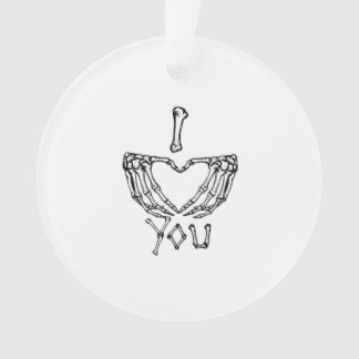 Skelet handen maken een hart ornament