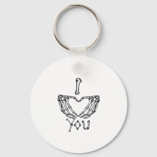 Skelet handen maken een hart sleutelhanger