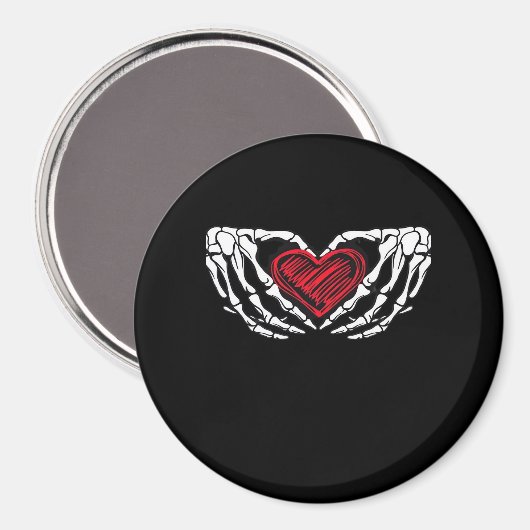 Skelet Handen Met Hart Klassiek Magneet (Voorkant / Achterkant)