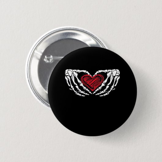 Skelet Handen Met Hart Klassiek Ronde Button 5,7 Cm (Voorkant /achterkant)