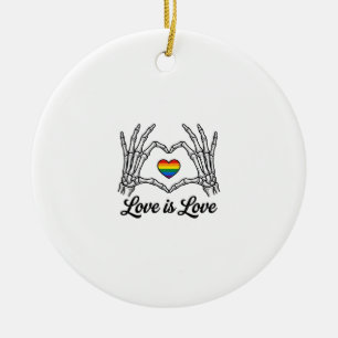 Skelet Handen Regenboog Hart Liefde Is Liefde Shir Keramisch Ornament
