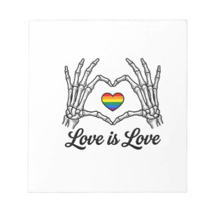 Skelet Handen Regenboog Hart Liefde Is Liefde Shir Notitieblok