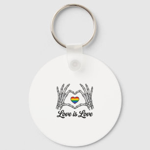 Skelet Handen Regenboog Hart Liefde Is Liefde Shir Sleutelhanger