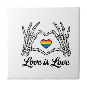 Skelet Handen Regenboog Hart Liefde Is Liefde Shir Tegeltje