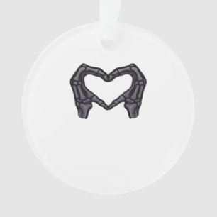 Skelet handen vormen een hart ornament