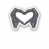 Skelet handen vormen een hart sticker (Voorkant)