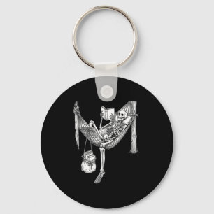 Skelet hangmat lezen grappig boek liefhebber cadea sleutelhanger