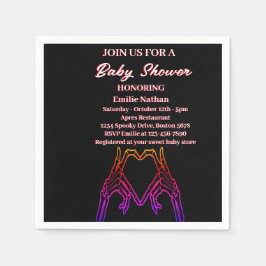 Skelet hart Baby shower Servet