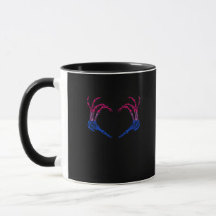 Skelet Hart Biseksueel LGBT-Q Pride Skull Hand Mok