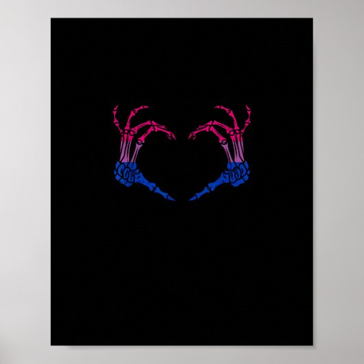 Skelet Hart Biseksueel LGBT-Q Pride Skull Hand Poster (Voorkant)