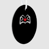Skelet hart en handen grappig ornament (voorkant)