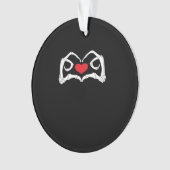 Skelet hart en handen grappig ornament (voorkant)