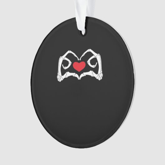 Skelet hart en handen grappig ornament (voorkant)