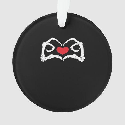 Skelet hart en handen grappig ornament (voorkant)