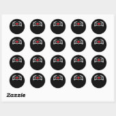 Skelet hart en handen grappig ronde sticker (Vel)