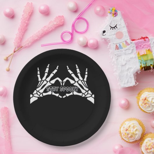 Skelet Hart en Handen Klassiek Design Papieren Bordje (Feest)