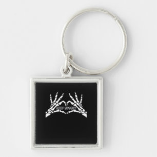 Skelet Hart en Handen Klassiek Design Sleutelhanger