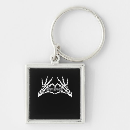 Skelet Hart en Handen Klassiek Design Sleutelhanger (Voorkant)