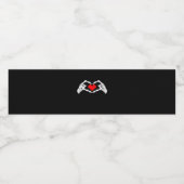 Skelet hart en handen meme waterfles etiket (Enkel label)