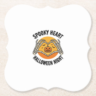 Skelet Hart Halloween Vintage Handen Design_1 Kartonnen Onderzetters
