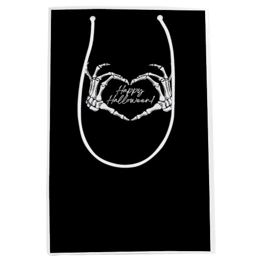 Skelet Hart Handen, Gelukkig Halloween Skelet, Ha Medium Cadeauzakje (Voorkant)