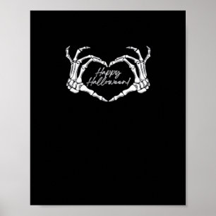 Skelet Hart Handen, Gelukkig Halloween Skelet, Ha Poster