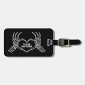 Skelet Hart Handen Gepersonaliseerd Bagagelabel (Voorkant horizontaal)