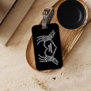 Skelet Hart Handen Gepersonaliseerd Bagagelabel