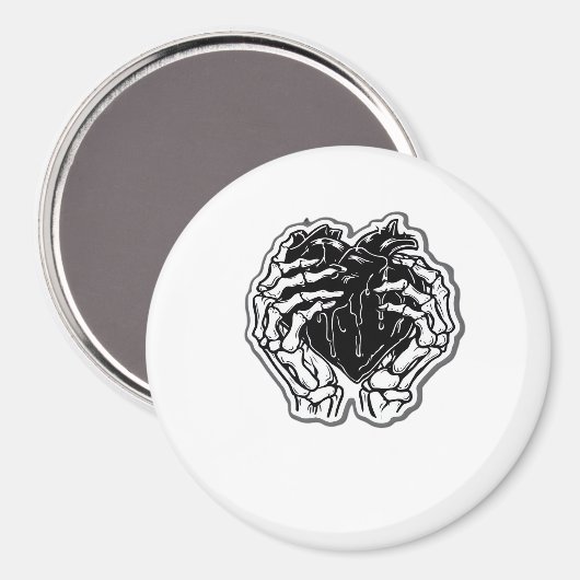 Skelet hart handen grappig magneet (Voorkant / Achterkant)