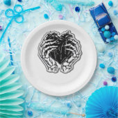 Skelet hart handen grappig papieren bordje (Feest)