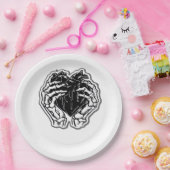 Skelet hart handen grappig papieren bordje (Feest)