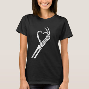 Skelet Hart Handen Halloween T-shirt